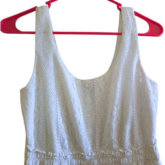 Love Reign Sleeveless Lace Lined Mini Dress Boho White Shabby Chic Women Small - Picture 3 of 11